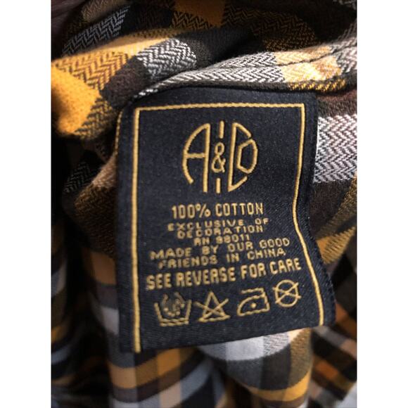 AKOO Shirt Mens Sz L Orange Black Buffalo Check Elbow Pads/PatchesUp Cargo - Picture 12 of 13